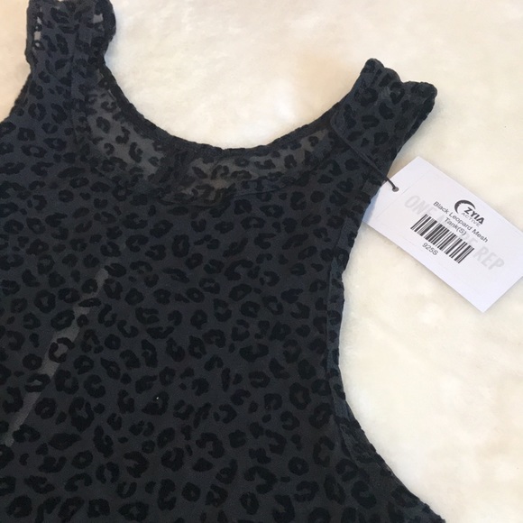 NWT Zyia Black Leopard Mesh and Velvet Tank. Size Small - Picture 3 of 5